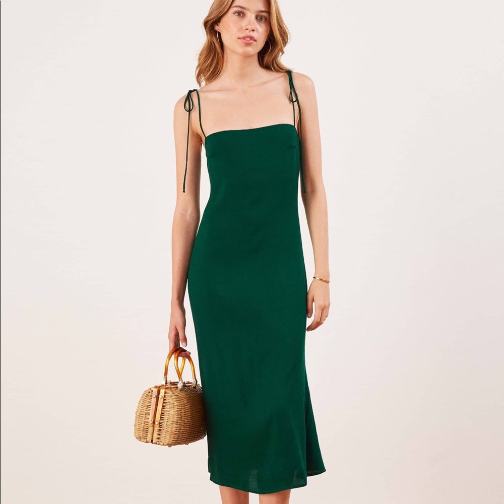 Reformation Finley Dress Green